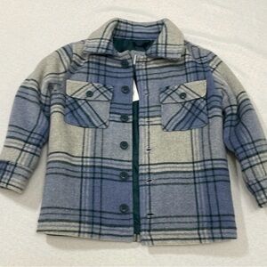 GAP Kids Plaid Jacket in Blue and Gray